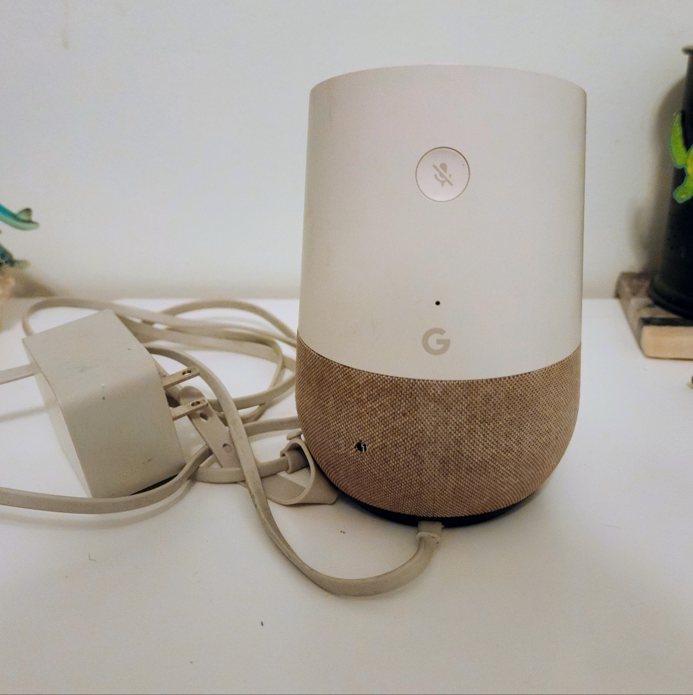 Google Home Smart Assistant Speaker White/Slate with Power Cable